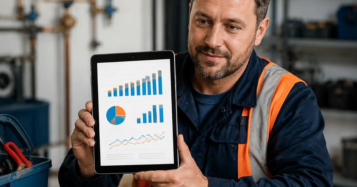 Artisan BTP auto-entrepreneur qui surveille son chiffre d'affaires face aux plafonds 2026