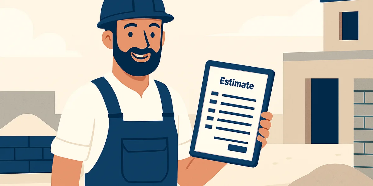 Artisan BTP consultant son modele de devis sur tablette